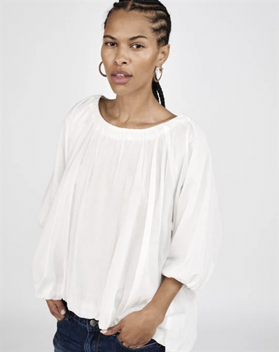 Rabens Saloner - Rachelle Voile Cloud Bluse - White